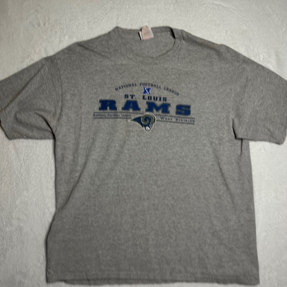 Vintage St Louis Rams Shirt Mens XL Gray NFL West Division 90s Y2K Graphic Tee